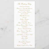 Vorlage des eleganten Gold & White Wedding Program (Rückseite)