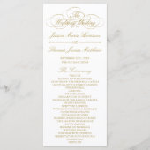 Vorlage des eleganten Gold & White Wedding Program (Vorderseite)
