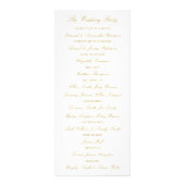 Vorlage des eleganten Gold & White Wedding Program Werbekarte (Hinten)