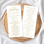 Vorlage des eleganten Gold & White Wedding Program Werbekarte