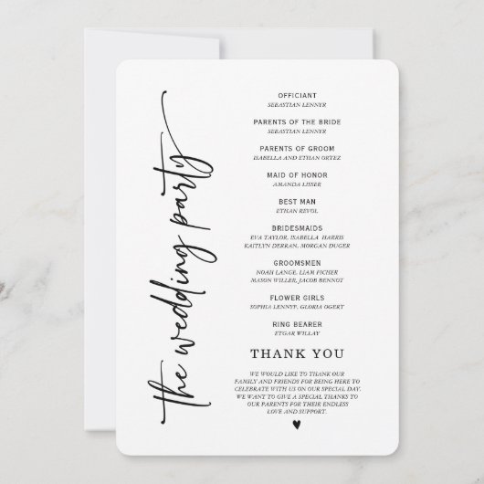 Vorlage des eleganten Minimalistischen Hochzeitspr (Rückseite)