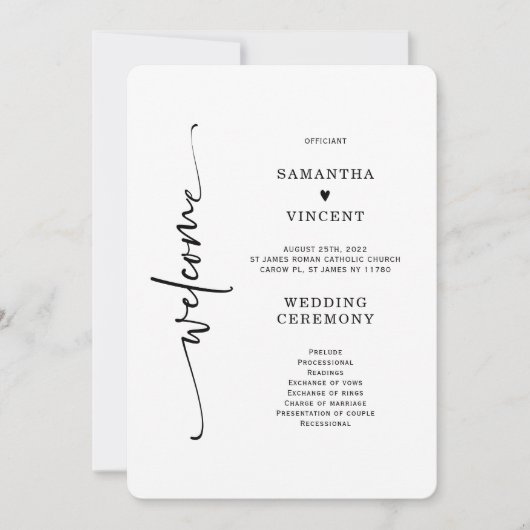 Vorlage des eleganten Minimalistischen Hochzeitspr (Vorderseite)