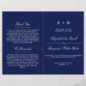 Vorlage des eleganten Navy Blue & White Wedding Pr (Vorderseite)