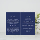 Vorlage des eleganten Navy Blue & White Wedding Pr (Stehend Vorderseite)