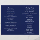 Vorlage des eleganten Navy Blue & White Wedding Pr (Rückseite)