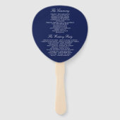 Vorlage des eleganten Navy Blue & White Wedding Pr Fächer (Rückseite)