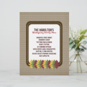 Vorlage des Erntedank-Menüs für Herbstlaub (Stehend Vorderseite)