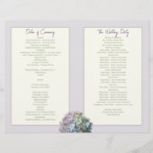 Vorlage des floralen geklappten Hochzeitsprogramms (Rückseite)