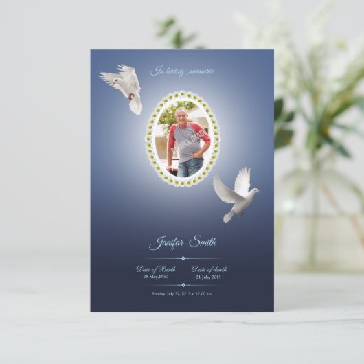 Vorlage des gedruckten Beerdigungsprogramms (Stehend Vorderseite)