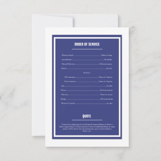 Vorlage des gedruckten Beerdigungsprogramms (Rückseite)