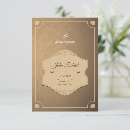 Vorlage des gedruckten Beerdigungsprogramms (Stehend Vorderseite)