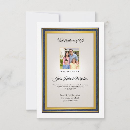 Vorlage des gedruckten Beerdigungsprogramms (Vorderseite)