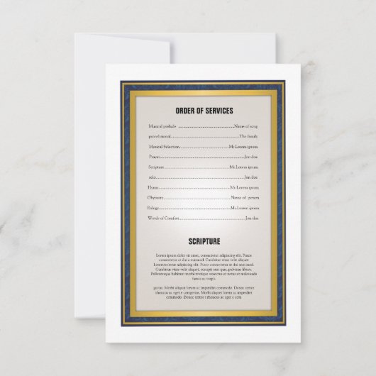 Vorlage des gedruckten Beerdigungsprogramms (Rückseite)