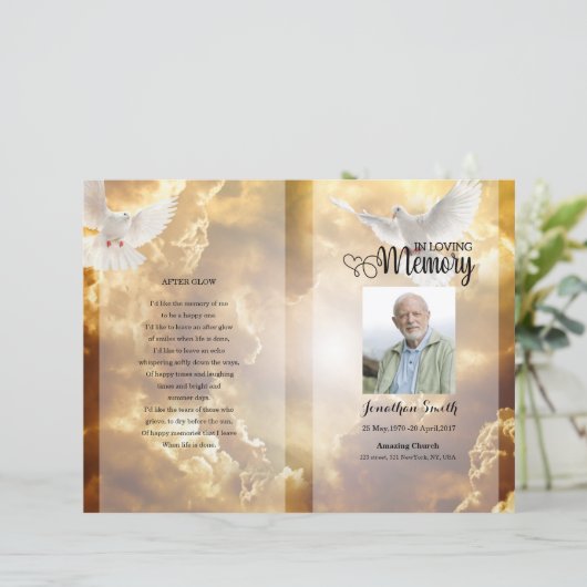 Vorlage des Golden Sky Funerary Program (Stehend Vorderseite)