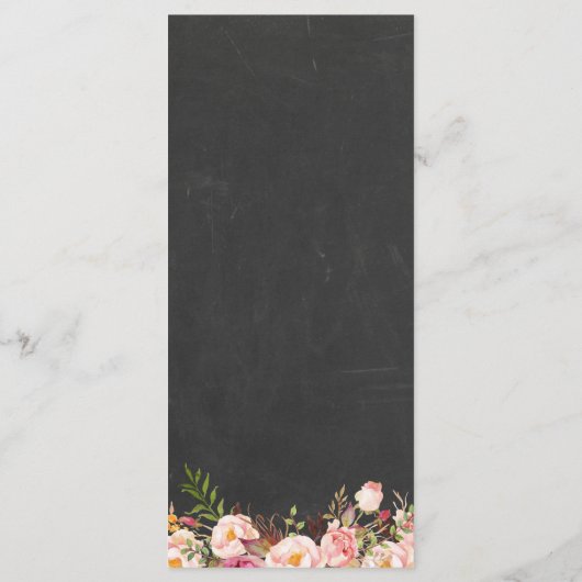 Vorlage des Hochzeitmenüs Vintage Blumenkhalkarton (Rückseite)