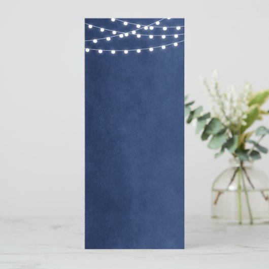 Vorlage des Hochzeitsprogramms für blaue String-Li (Stehend Vorderseite)