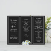 Vorlage des Hochzeitsprogramms für Schwarz und Wei (Stehend Vorderseite)