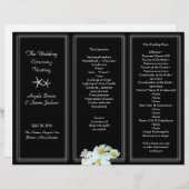 Vorlage des Hochzeitsprogramms für Schwarz und Wei (Vorne/Hinten)