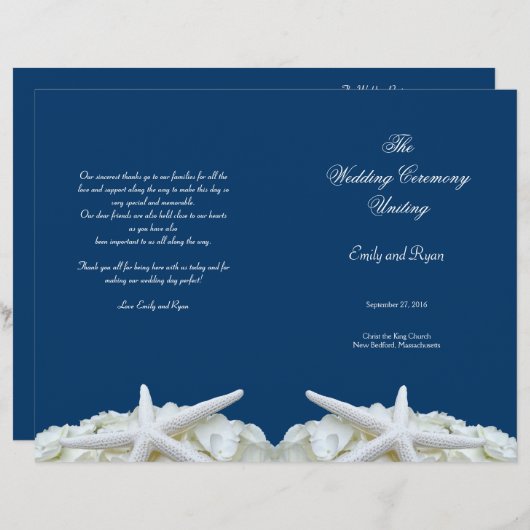 Vorlage des Hochzeitsprogramms für Seestreitkräfte (Vorne/Hinten)