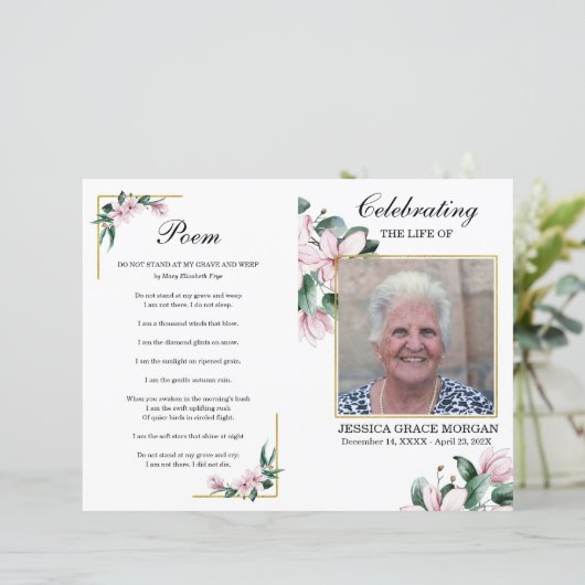 Vorlage des Lilac Lavender Floral Funerary Program (Stehend Vorderseite)