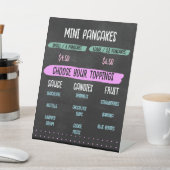 Vorlage des Menüs "Mini Pancakes Cart" Sockelschild (In SItu)