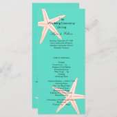 Vorlage des Mint Green Starfish Hochzeitsprogramms (Vorne/Hinten)
