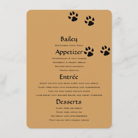 Vorlage des neuen Pet-Menüs (Vorderseite)