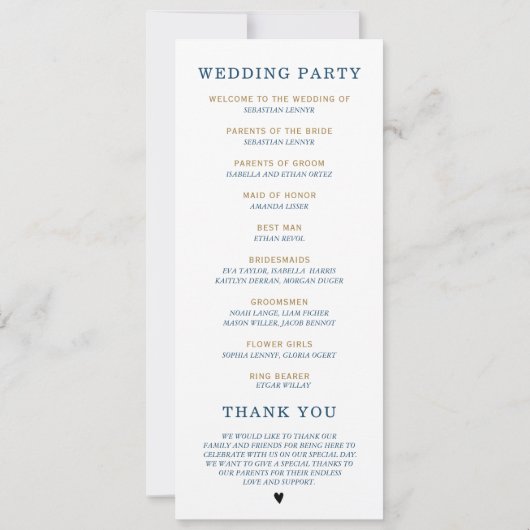 Vorlage des personalisierten Navy Blue and Gold Pr (Rückseite)