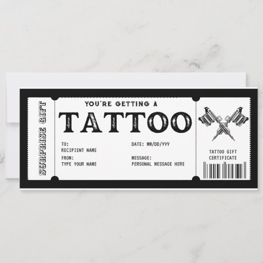 Vorlage des persönlichen Tattoo-Geschenkgutscheins (Vorderseite)