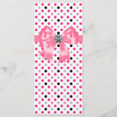 Vorlage des Pink Black Polka Dot Wedding Programms (Vorderseite)