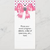 Vorlage des Pink Black Polka Dot Wedding Programms (Rückseite)