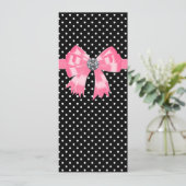 Vorlage des Pink Black Polka Dot Wedding Programms (Stehend Vorderseite)
