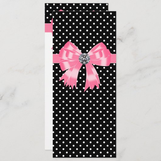 Vorlage des Pink Black Polka Dot Wedding Programms (Vorne/Hinten)