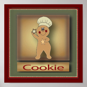 Vorlage des Plätzchen-Lebkuchen-Mann-  Poster
