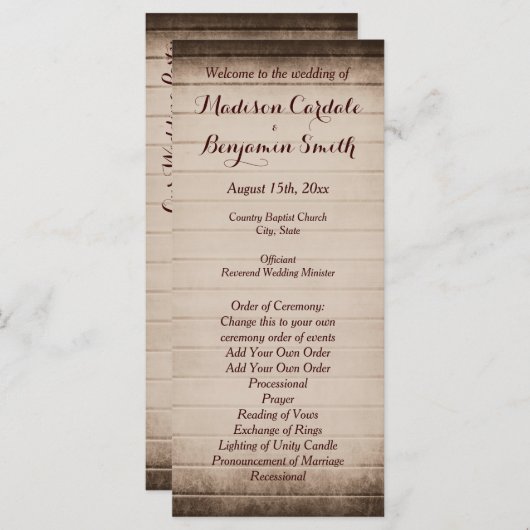 Vorlage des Programms für alte rustikale Holzbaumh (Vorne/Hinten)