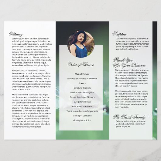 Vorlage des Programms für die dreifache Beerdigung (Rückseite)