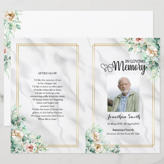 Vorlage des Programms für grüne Blumenbeerdigung (Vorne/Hinten)