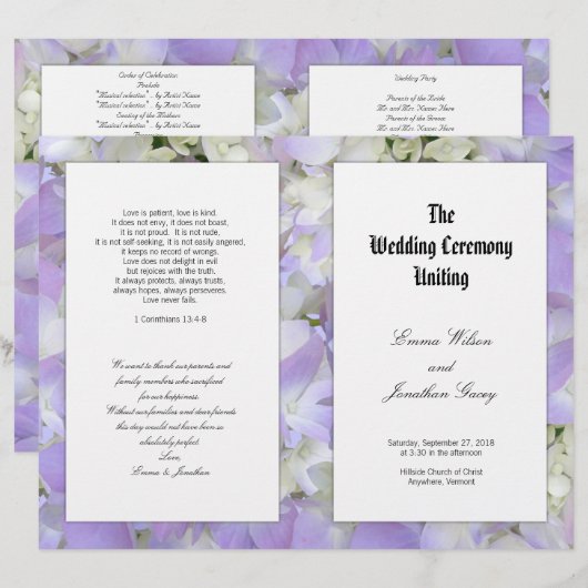 Vorlage des Programms für katholische Feier Purple (Vorne/Hinten)