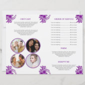 Vorlage des Programms für lila Beerdigung (Rückseite)