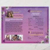 Vorlage des Programms für lila Beerdigung (Rückseite)