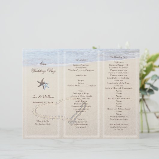 Vorlage des Programms "Herz in Sandhochzeit" (Stehend Vorderseite)