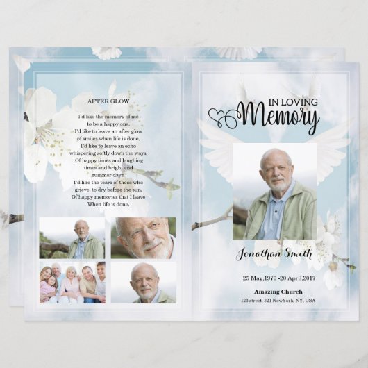 Vorlage des Programms "Weiße Taube und Blumenbeerd (Vorne/Hinten)