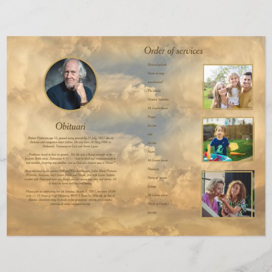 Vorlage des Programms zur Beerdigung des Golden Sk (Rückseite)