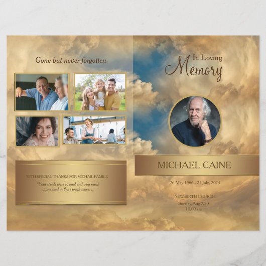 Vorlage des Programms zur Beerdigung des Golden Sk (Vorderseite)