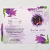 Vorlage des Programms zur Beerdigung lila Blume (Vorne/Hinten)