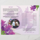 Vorlage des Programms zur Beerdigung lila Blume (Rückseite)
