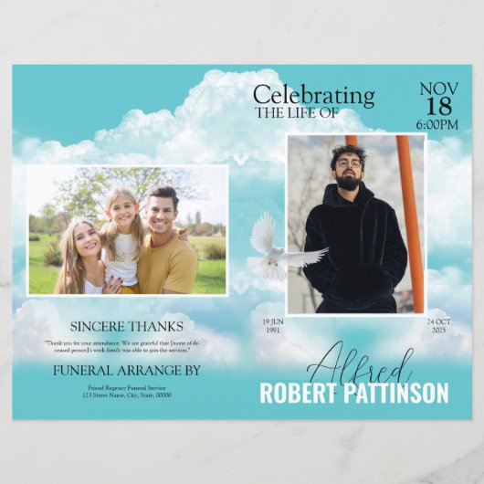 Vorlage des Programms zur Beerdigung von Blauem Hi (Vorderseite)