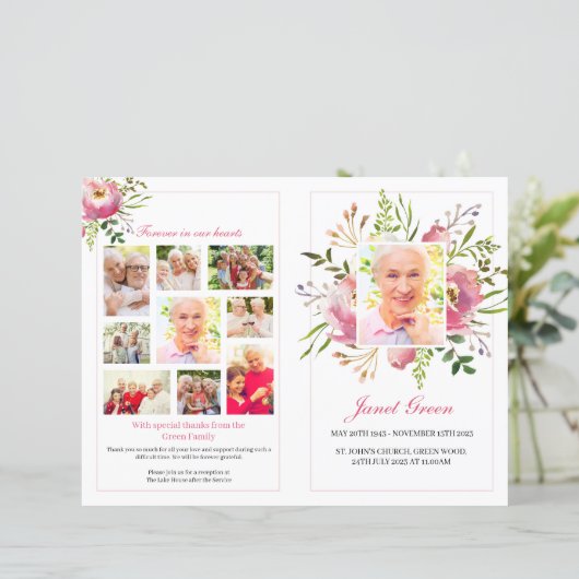 Vorlage des Programms zur Beerdigung von Blumenbee (Stehend Vorderseite)