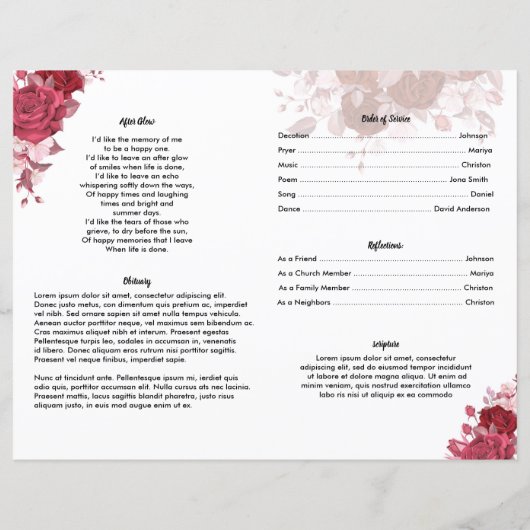 Vorlage des Programms zur Beerdigung von Burgund-F (Rückseite)