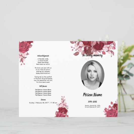 Vorlage des Programms zur Beerdigung von Burgund-F (Stehend Vorderseite)